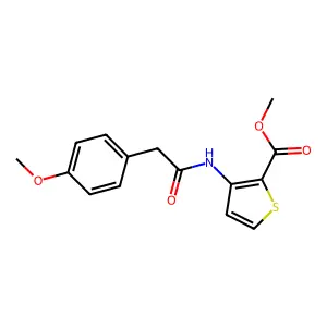 Methyl 3-(2-(4-methoxyphenyl)acetamido)thiophene-2-carboxylate structure