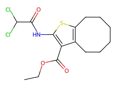 ethyl 2-[(dichloroacetyl)amino]-4,5,6,7,8,9-hexahydrocycloocta[b]thiophene-3-carboxylate structure