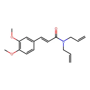 (E)-3-(3,4-dimethoxyphenyl)-N,N-bis(prop-2-enyl)prop-2-enamide structure