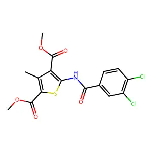 Dimethyl 5-[(3,4-dichlorobenzoyl)amino]-3-methyl-2,4-thiophenedicarboxylate structure
