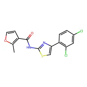 N-[4-(2,4-dichlorophenyl)-1,3-thiazol-2-yl]-2-methylfuran-3-carboxamide structure