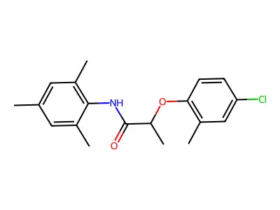 2-(4-chloro-2-methylphenoxy)-N-mesitylpropanamide structure