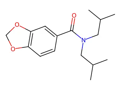 N,N-diisobutyl-1,3-benzodioxole-5-carboxamide structure