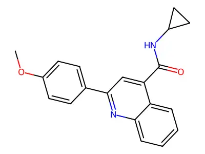 N-cyclopropyl-2-(4-methoxyphenyl)quinoline-4-carboxamide structure