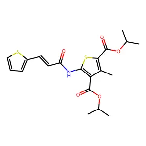 dipropan-2-yl 3-methyl-5-[[(E)-3-thiophen-2-ylprop-2-enoyl]amino]thiophene-2,4-dicarboxylate structure