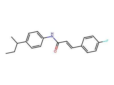 N-(4-butan-2-ylphenyl)-3-(4-fluorophenyl)prop-2-enamide structure
