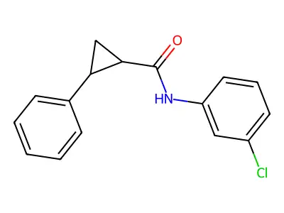 N-(3-chlorophenyl)-2-phenylcyclopropanecarboxamide structure