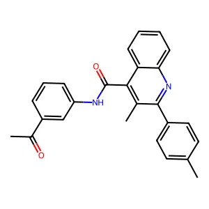 N-(3-acetylphenyl)-3-methyl-2-(4-methylphenyl)quinoline-4-carboxamide structure