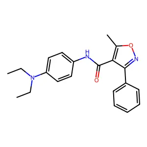 N-[4-(diethylamino)phenyl]-5-methyl-3-phenyl-1,2-oxazole-4-carboxamide structure