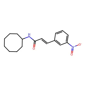 (E)-N-cyclooctyl-3-(3-nitrophenyl)prop-2-enamide structure