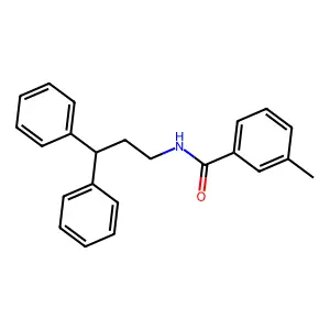 N-(3,3-diphenylpropyl)-3-methylbenzamide structure