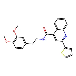 N~4~-(3,4-dimethoxyphenethyl)-2-(2-thienyl)-4-quinolinecarboxamide structure