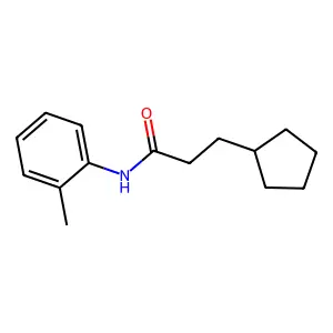 3-cyclopentyl-N-(2-methylphenyl)propanamide structure