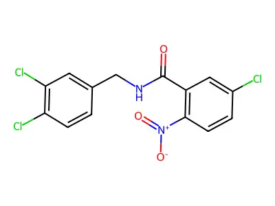 5-chloro-N-(3,4-dichlorobenzyl)-2-nitrobenzamide structure