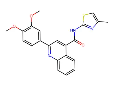 2-(3,4-dimethoxyphenyl)-N-(4-methyl-1,3-thiazol-2-yl)quinoline-4-carboxamide structure