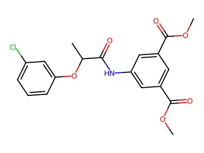 Dimethyl 5-{[2-(3-chlorophenoxy)propanoyl]amino}isophthalate structure