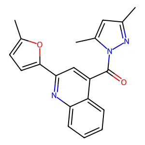 (3,5-Dimethylpyrazol-1-yl)-[2-(5-methylfuran-2-yl)quinolin-4-yl]methanone structure