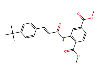 Dimethyl 2-{[3-(4-tert-butylphenyl)acryloyl]amino}terephthalate structure