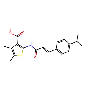 methyl 2-{[3-(4-isopropylphenyl)acryloyl]amino}-4,5-dimethyl-3-thiophenecarboxylate structure
