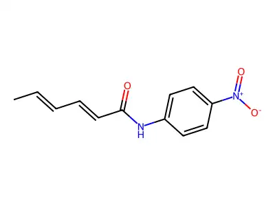 N-(4-nitrophenyl)hexa-2,4-dienamide structure