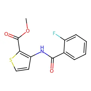 Methyl 3-[(2-fluorobenzoyl)amino]-2-thiophenecarboxylate structure