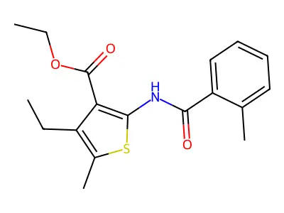 Ethyl 4-ethyl-5-methyl-2-[(2-methylbenzoyl)amino]-3-thiophenecarboxylate structure