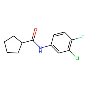 N-(3-chloro-4-fluorophenyl)cyclopentanecarboxamide structure