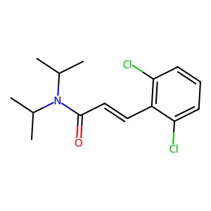 (E)-3-(2,6-dichlorophenyl)-N,N-diisopropylacrylamide structure