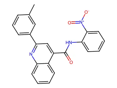 2-(3-methylphenyl)-N-(2-nitrophenyl)quinoline-4-carboxamide structure