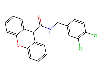N-(3,4-dichlorobenzyl)-9H-xanthene-9-carboxamide structure
