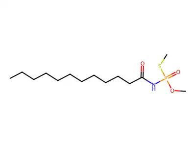 Phosphoramidothioic acid, dodecanoyl-, O,S-dimethyl ester structure