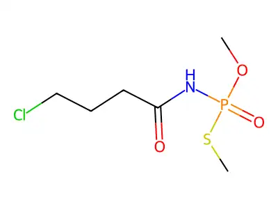 Phosphoramidothioic acid, (4-chlorobutyryl)-, O,S-dimethyl ester structure