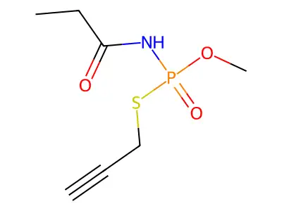 Phosphoramidothioic acid, propionyl-, O-methyl S-2-propynyl ester structure