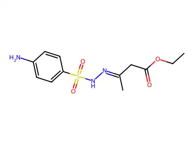 Ethyl 3-[(4-aminophenyl)sulfonylhydrazinylidene]butanoate structure