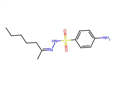 4-amino-N-(heptan-2-ylideneamino)benzenesulfonamide structure