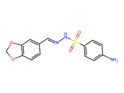 4-amino-N-(1,3-benzodioxol-5-ylmethylideneamino)benzenesulfonamide structure