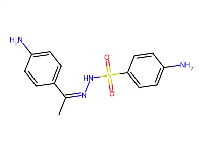 4-amino-N-[(Z)-1-(4-aminophenyl)ethylideneamino]benzenesulfonamide structure