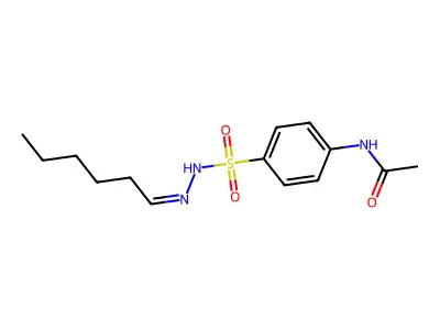 N-[4-[(hexylideneamino)sulfamoyl]phenyl]acetamide structure