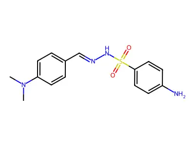 4-amino-N-[[4-(dimethylamino)phenyl]methylideneamino]benzenesulfonamide structure
