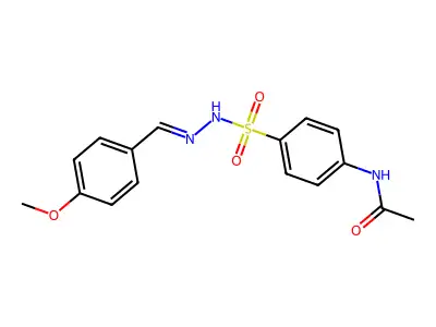 N-[4-[[(4-methoxyphenyl)methylideneamino]sulfamoyl]phenyl]acetamide structure