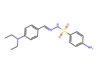 4-amino-N-[[4-(diethylamino)phenyl]methylideneamino]benzenesulfonamide structure