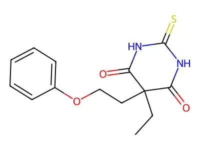5-Ethyl-5-(2-phenoxyethyl)-2-sulfanylidene-1,3-diazinane-4,6-dione structure