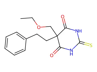 5-(Ethoxymethyl)-5-(2-phenylethyl)-2-sulfanylidene-1,3-diazinane-4,6-dione structure
