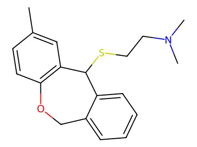 Ethanamine, N,N-dimethyl-2-((2-methyl-6,11-dihydrodibenz(b,e)oxepin-11-yl)thio)- structure