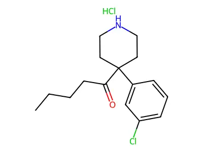 1-Pentanone, 1-(4-(3-chlorophenyl)-4-piperidinyl)-, hydrochloride structure