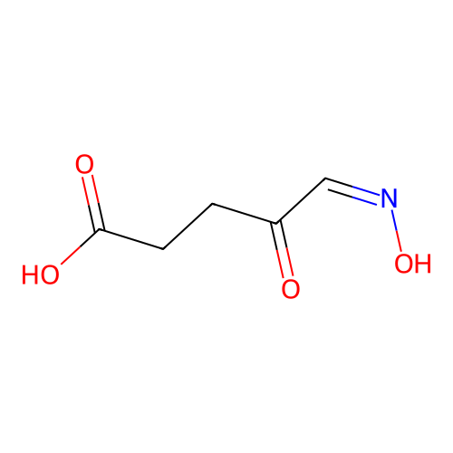 (5Z)-5-hydroxyimino-4-oxopentanoic acid structure