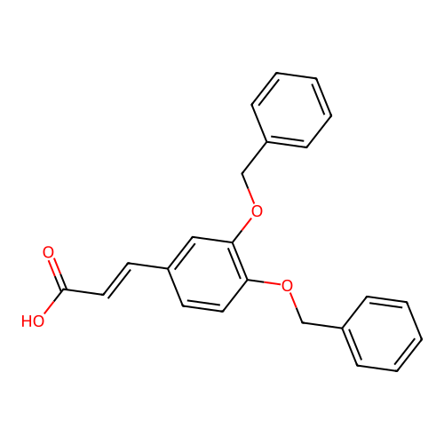 (2E)-3-[3,4-bis(benzyloxy)phenyl]prop-2-enoic acid structure
