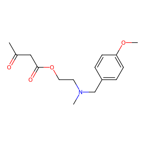 2-[N-(4-methoxybenzyl)-N-methylamino]-ethyl acetoacetate structure