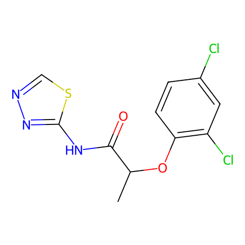 2-(2,4-dichlorophenoxy)-N-(1,3,4-thiadiazol-2-yl)propanamide structure