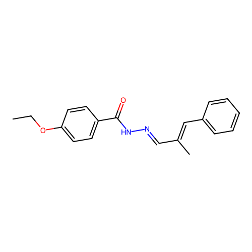 4-ethoxy-N-[(2-methyl-3-phenylprop-2-enylidene)amino]benzamide structure